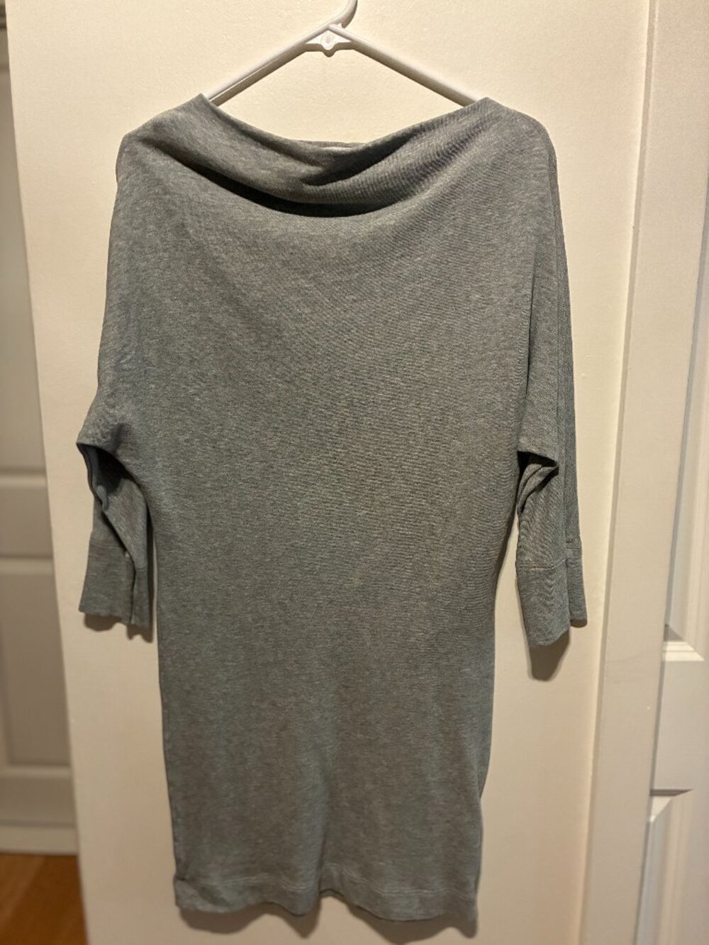 James Perse Standard Grey Off-Shoulder Sweatshirt Dress Size 1